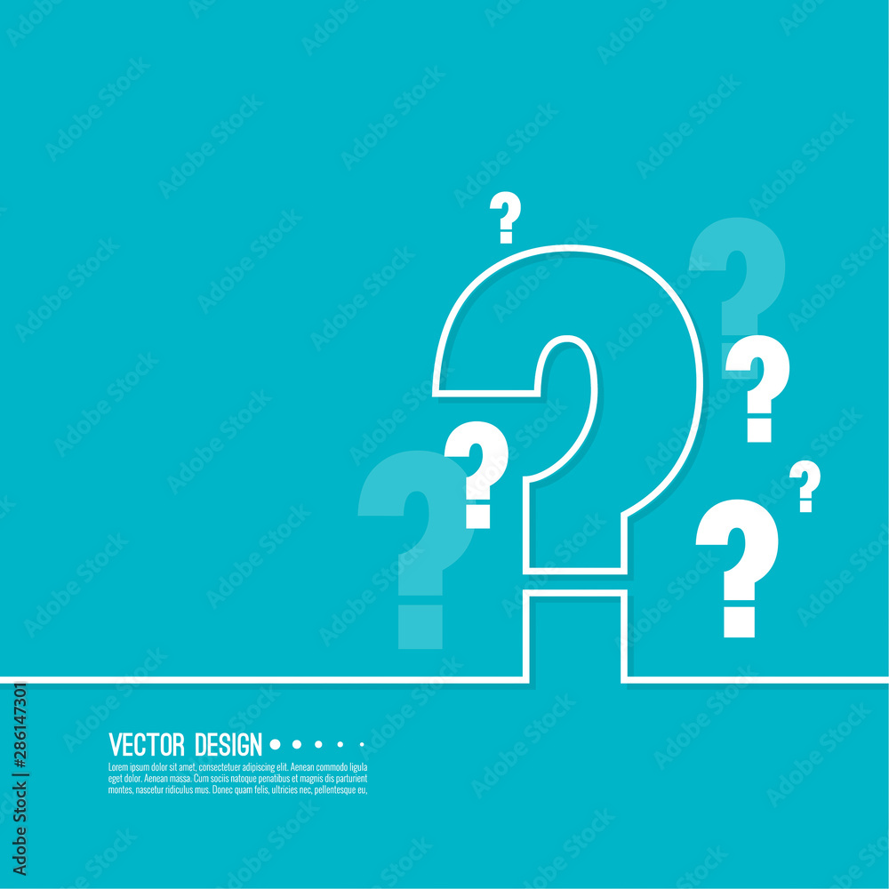 Question mark icon. Help symbol. FAQ sign on blue background. vector ...