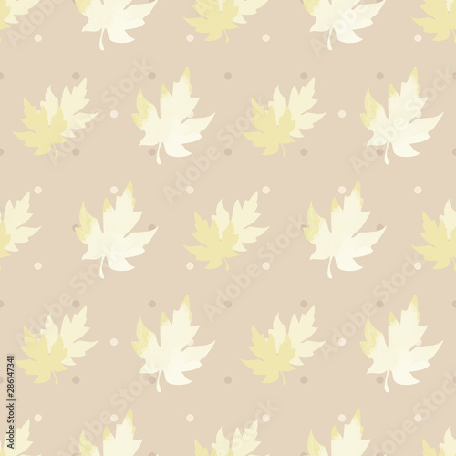 Seamless pattern with patterned leaves.