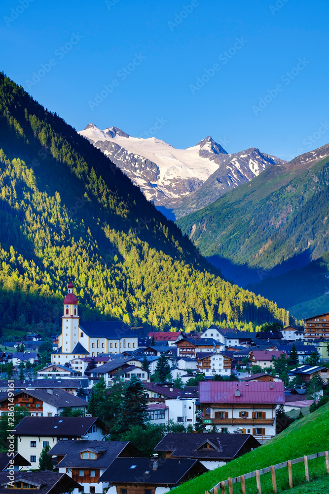 Neustift im Stubaital with Stubai Alps, Tyrol, Austria