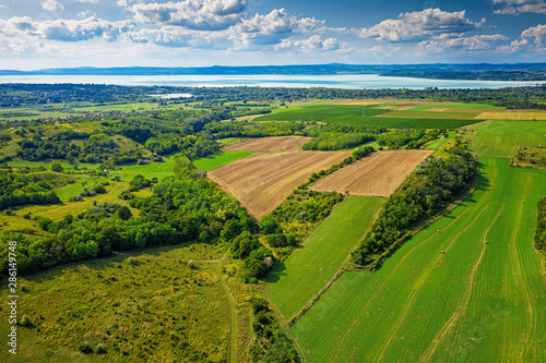 Aerial view of agricultural...
