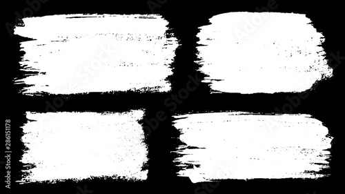 Grunge stains set. Ink splatter backgrounds collection. Spray splashes backdrops. Highly detailed liquid strokes isolated. Paint brush textures. Abstract vector illustration.