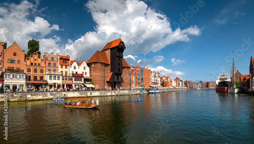 View of the old city on a clear day. Gdansk, Poland.