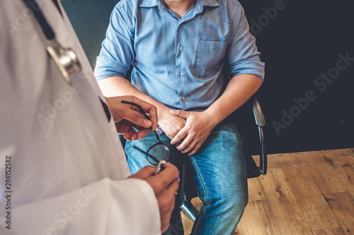 Doctors are consulting with young men about prostate cancer and venereal disease, including sexual dysfunction.Men Health Concept photo