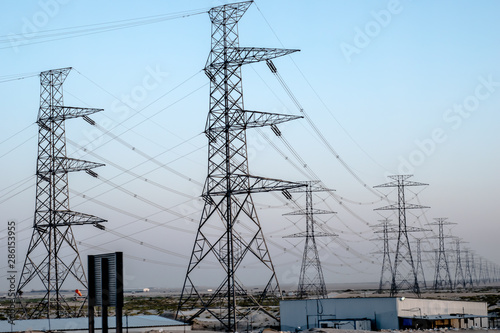 Photo of the electrical power transmission towers looks staggering.