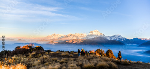 Scenic view of Annapurna mountain range photo