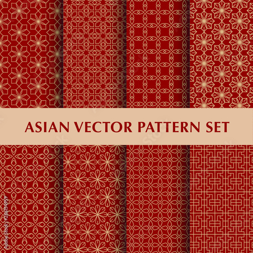 Abstract vintage asian vector pattern pack