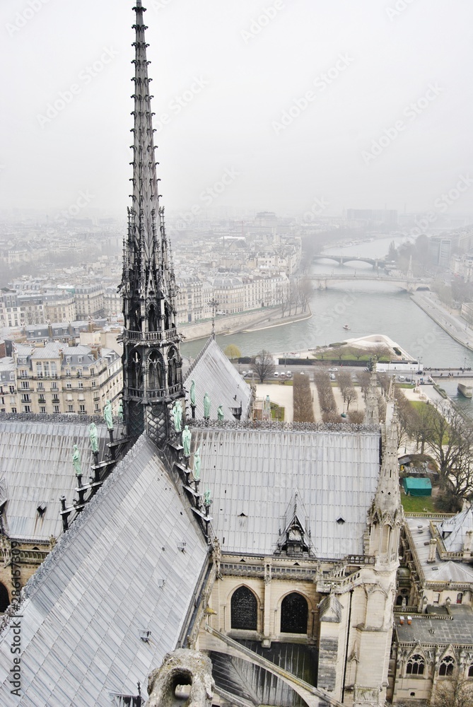 Notre Dame Spire Before the Fire