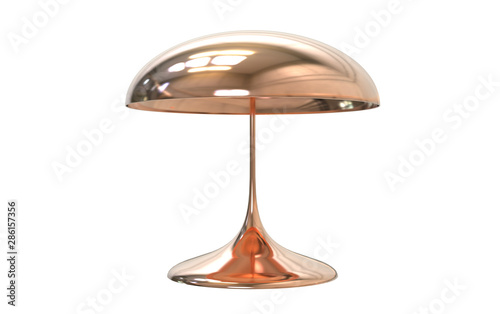 3d Illustration of a mid century modern table lamp on white background