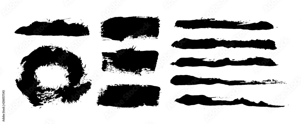 Brush strokes. Vector paintbrush set. Grunge design elements Brush strokes. Vector paintbrush set. Grunge design elements
