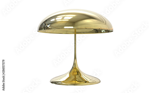 3d Illustration of a mid century modern table lamp on white background