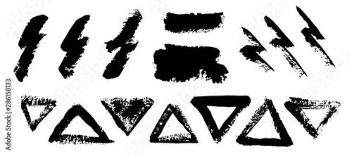 Brush strokes. Vector paintbrush set. Grunge design elements
