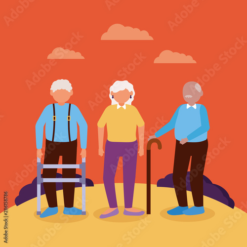 happy grandparents day flat design
