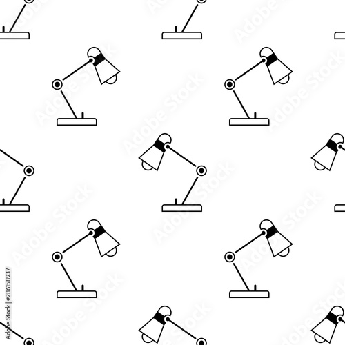 Table lamp seamless pattern. White and black background. Abstract geometric shape texture. Design template for wallpaper,wrapping, textile. Vector Illustration