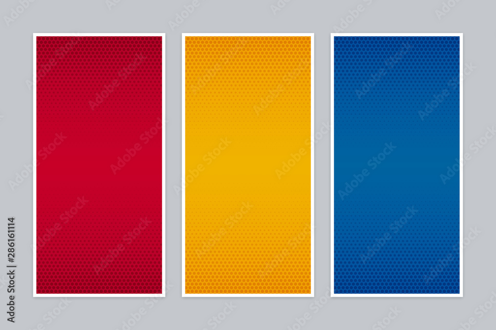 Colorful halftone gradient banner set