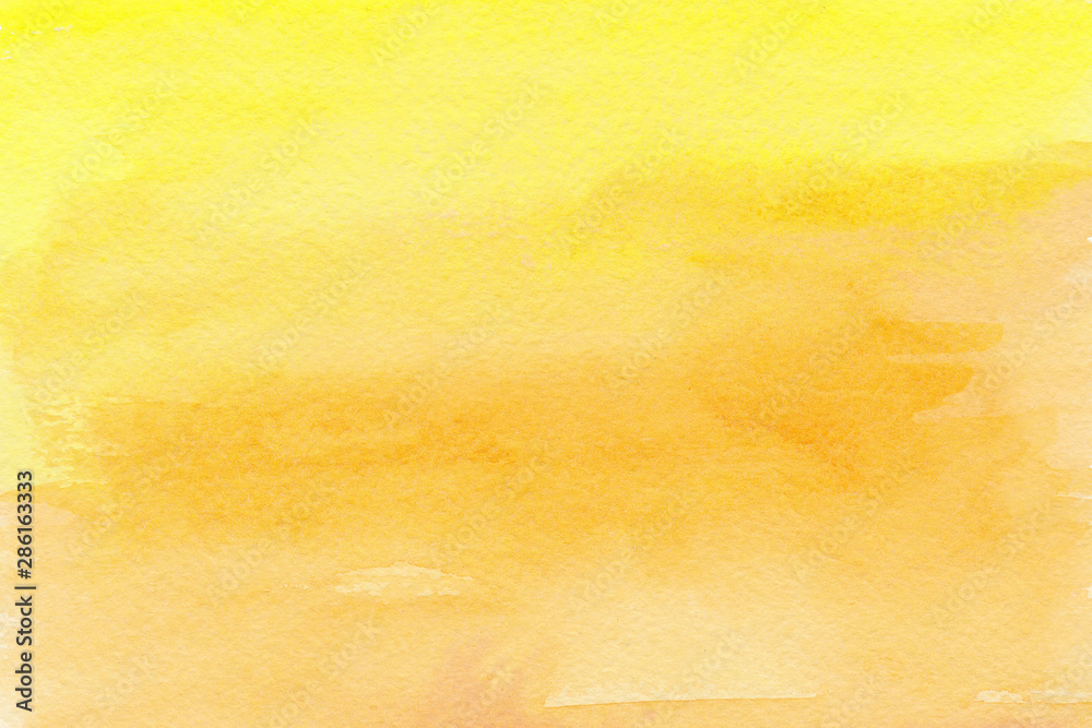 Yellow orange watercolor background Ombre paint texture - obrazy, fototapety, plakaty 