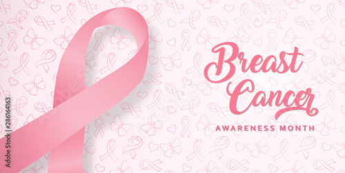 Breast cancer awareness card pink silk ribbon