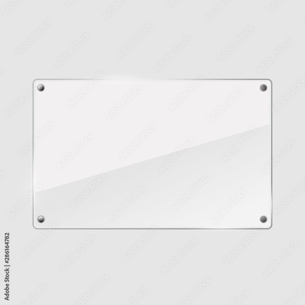 vector illustration of glass or plastic transparent panel on plaid background