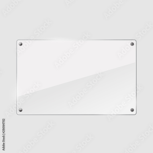 vector illustration of glass or plastic transparent panel on plaid background