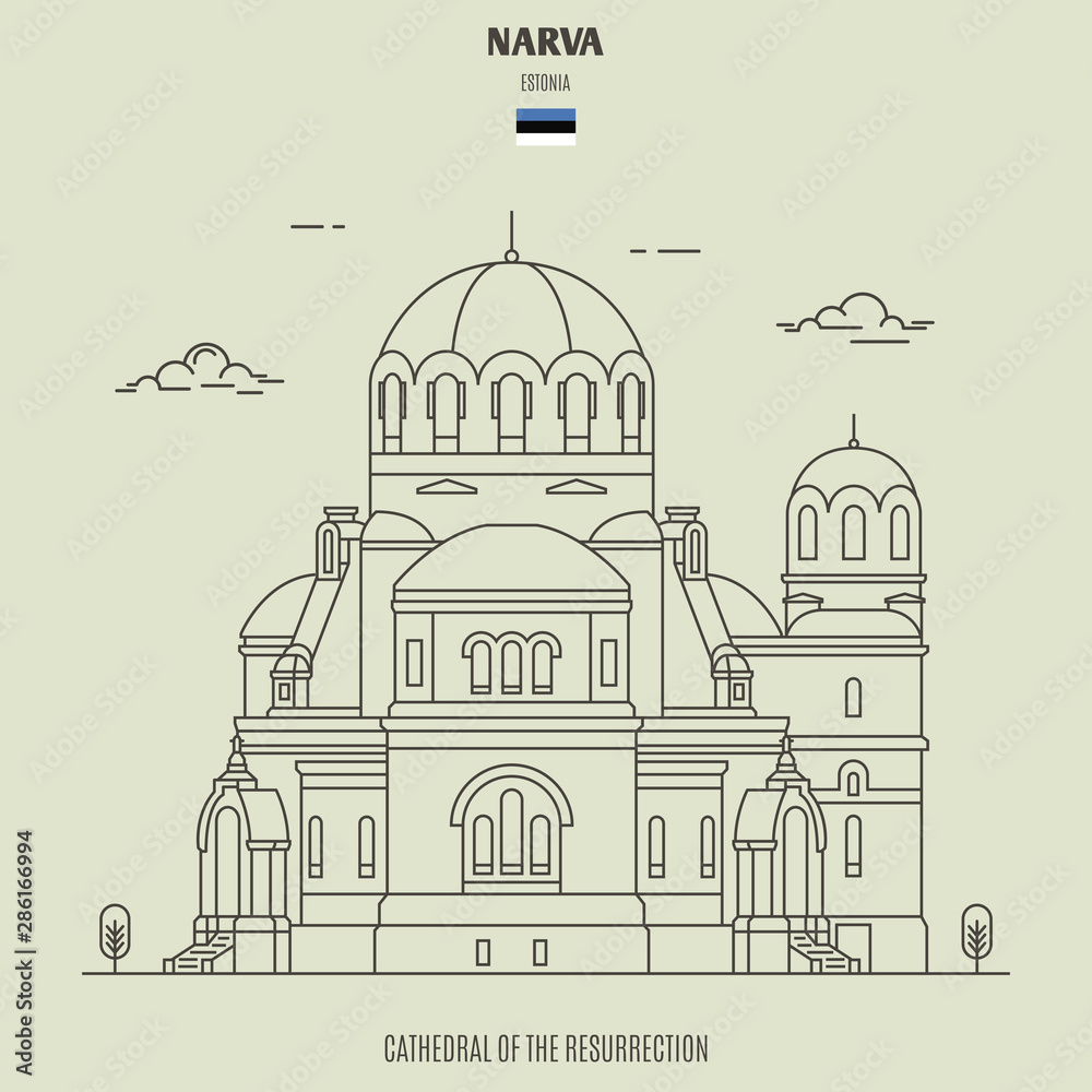 Cathedral of the Resurrection in Narva, Estonia. Landmark icon