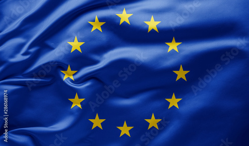 Waving flag of the European Union