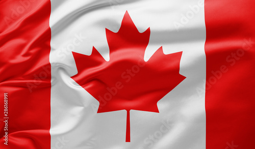 Waving national flag of Canada