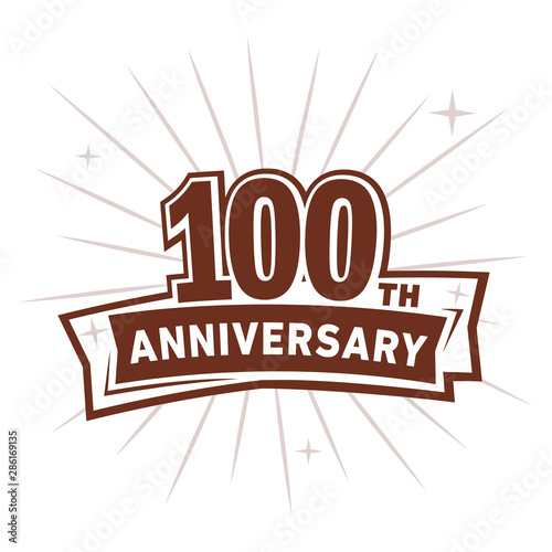 100 years anniversary logo design . 100th years logo. One hundredth vector and illustration.