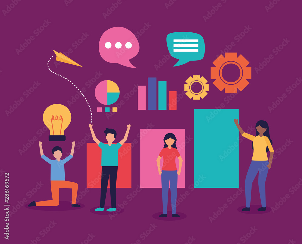 people teamwork flat design image people teamwork flat design image