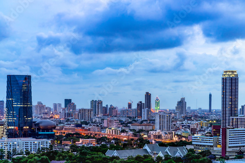 Bangkok Cityscape at twilight of midtown bangkok.