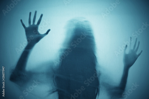 Fotografie, Obraz Shadow of scary ghost woman