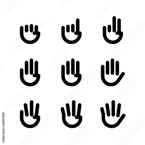 hand gestures. line icons set. Flat style vector icons, emblem, symbol For Your Design