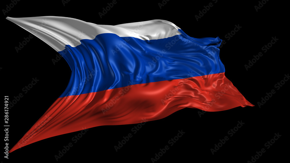 3d Illustration of Russia flag on Black Background 3d Illustration of Russia flag on Black Background
