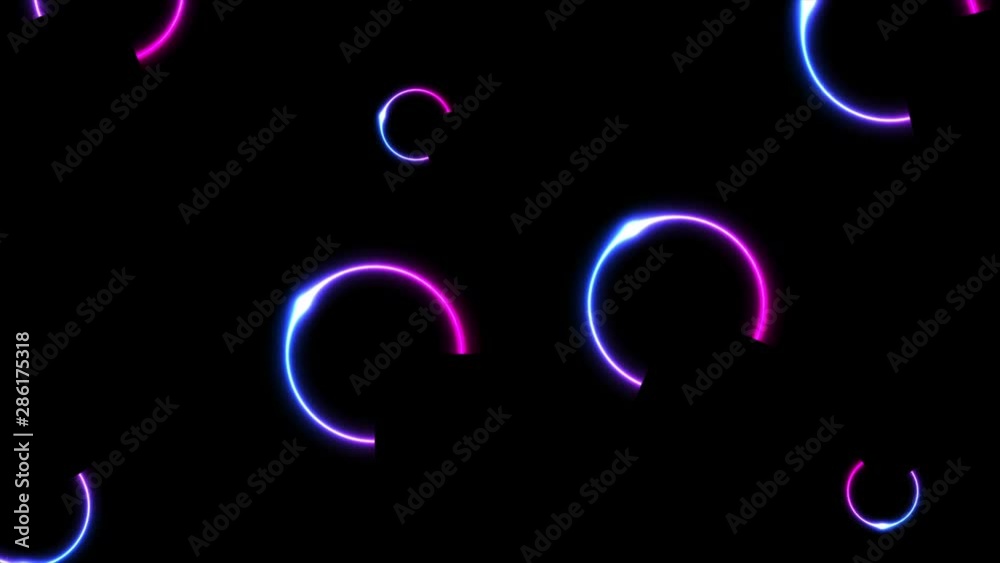 Laser neon circle rings abstract tech background. Blue and purple glowing round arc shapes motion design. Seamless looping. Video animation Ultra HD 4K 3840x2160 Laser neon circle rings abstract tech background. Blue and purple glowing round arc shapes motion design. Seamless looping. Video animation Ultra HD 4K 3840x2160