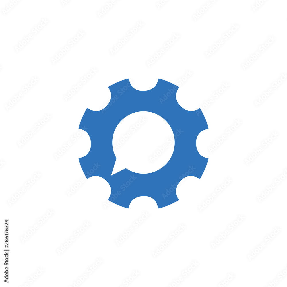 gear chat consult support logo icon. Stock vector illustration isolated on white background. gear chat consult support logo icon. Stock vector illustration isolated on white background.