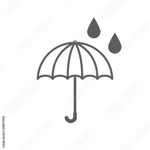 Umbrella icon. Flat vector illustration in black on white background. EPS 10