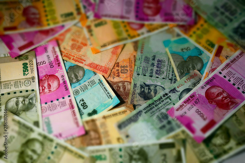 Old & Modern Indian Currency notes photo