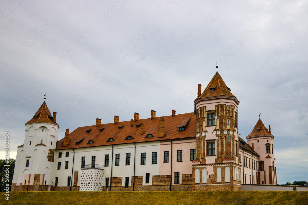 Mir, Belarus, June 4, 2019: Mir Castle Complex. Europe. Mir, Belarus, June 4, 2019: Mir Castle Complex. Europe.