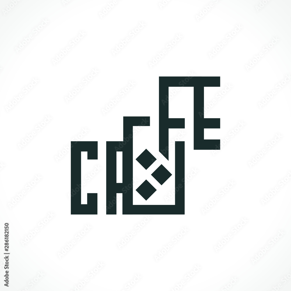 Fototapeta premium Vector logo glass with drink. Logotype for cafe and bar. Vector Illustration.