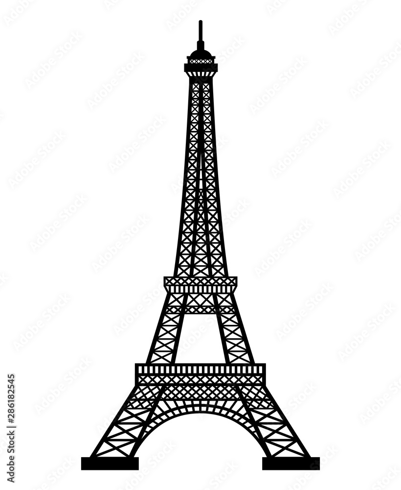 Eiffel tower. Paris city. Vector illustration