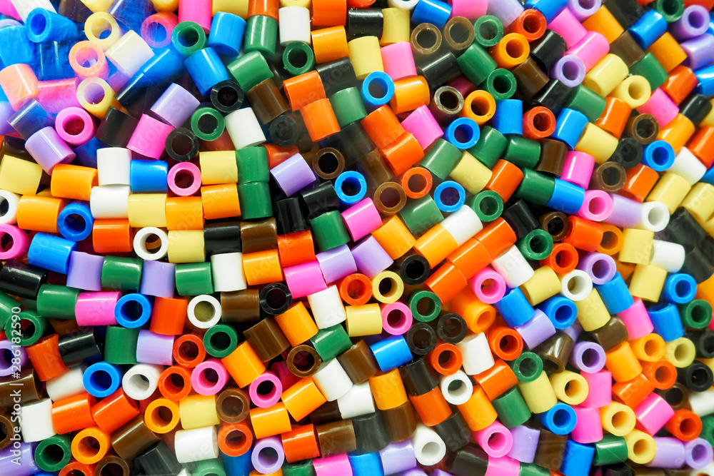 Assorted colors of Ikea Pyssla thermo mosaic beads, selective focus Stock  写真 | Adobe Stock