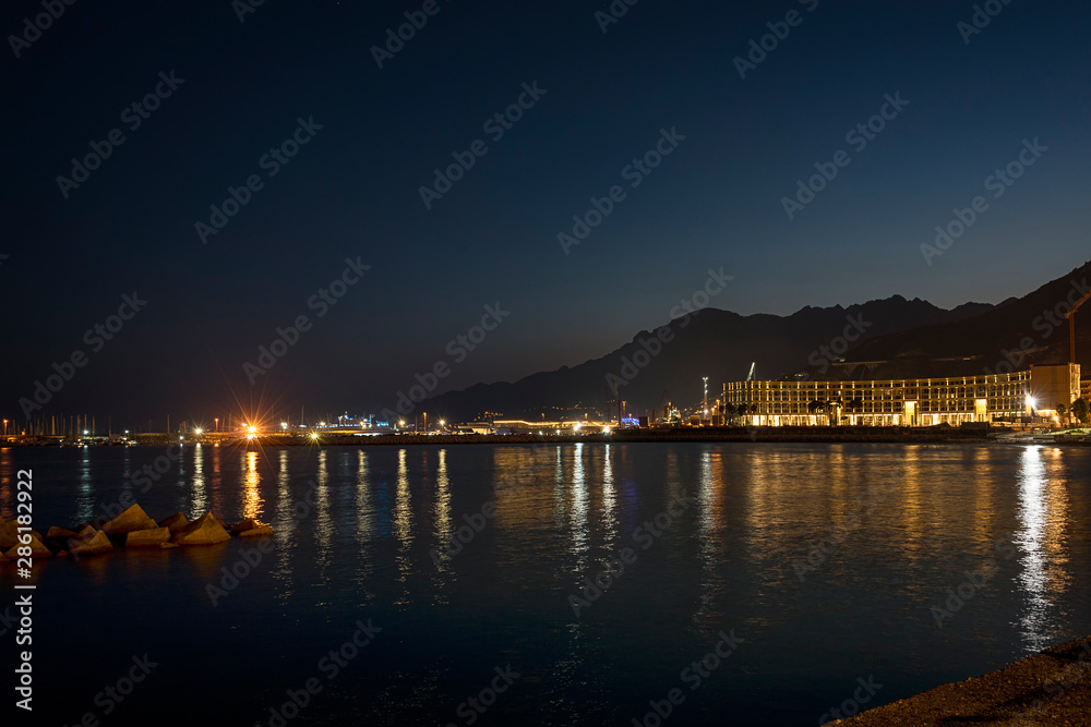 View of the night Port Salerno