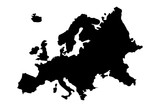 Europe Map Silhouette Vector illustration