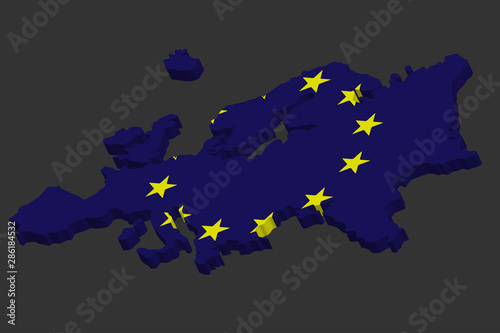 Europe Map Flag Vector illustration