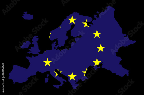 Europe Map Flag Vector illustration