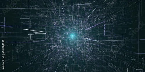 Amazing Animation 3D of Flying through Data Network