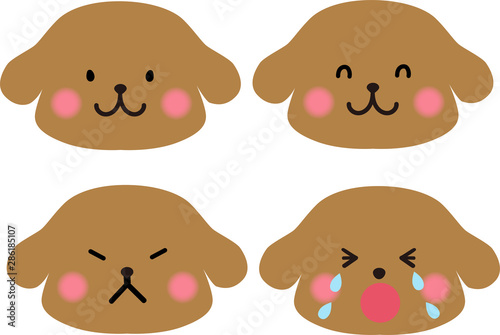 わんこ表情セット　顔のみ