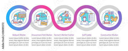 Fotografie Summer part-time jobs vector infographic template