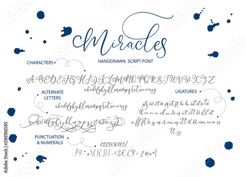 Vector alphabet typeface. Hand drawn modern typeface. Font. Uppercase latin letters half painted in ink. Decorative type signs.