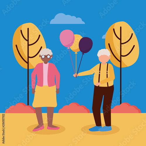 happy grandparents day flat design