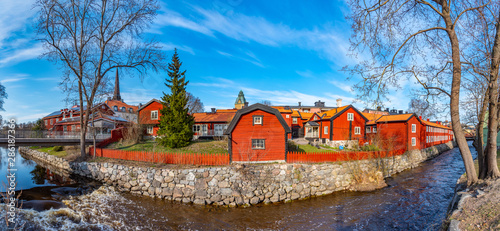 Bild auf Leinwand Timber buildings in Gamla stan part of Vasteras, Sweden