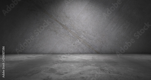 Concrete Floor Wall Room Background Scene Dark Black